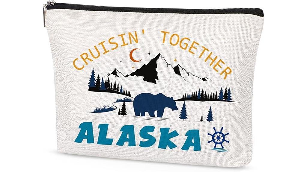 alaska themed travel organizer pouch