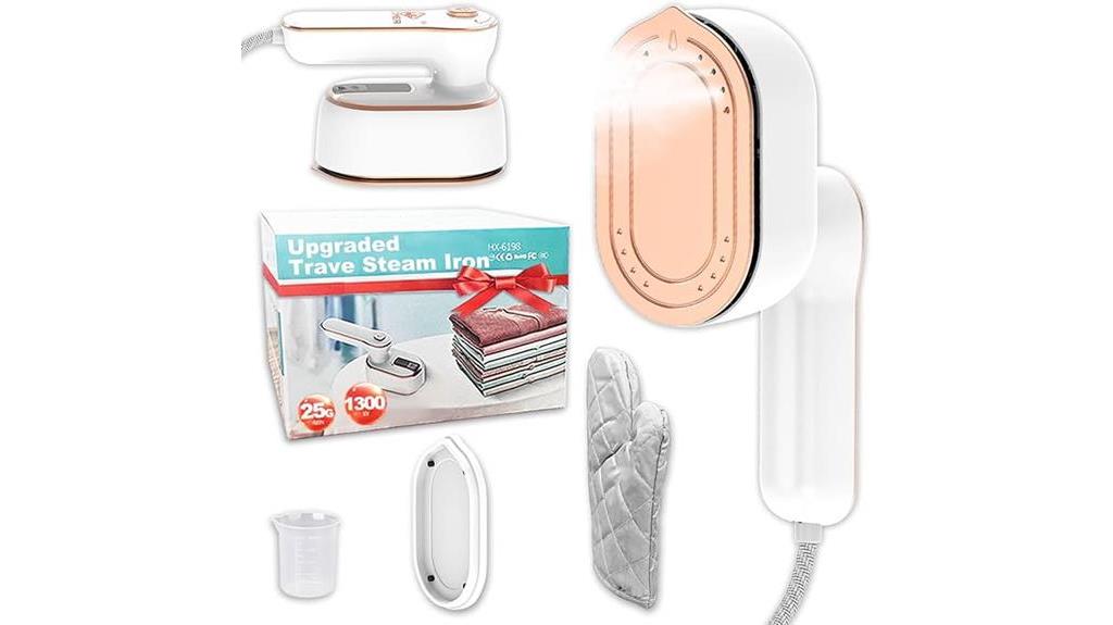 compact 1300w clothes steamer