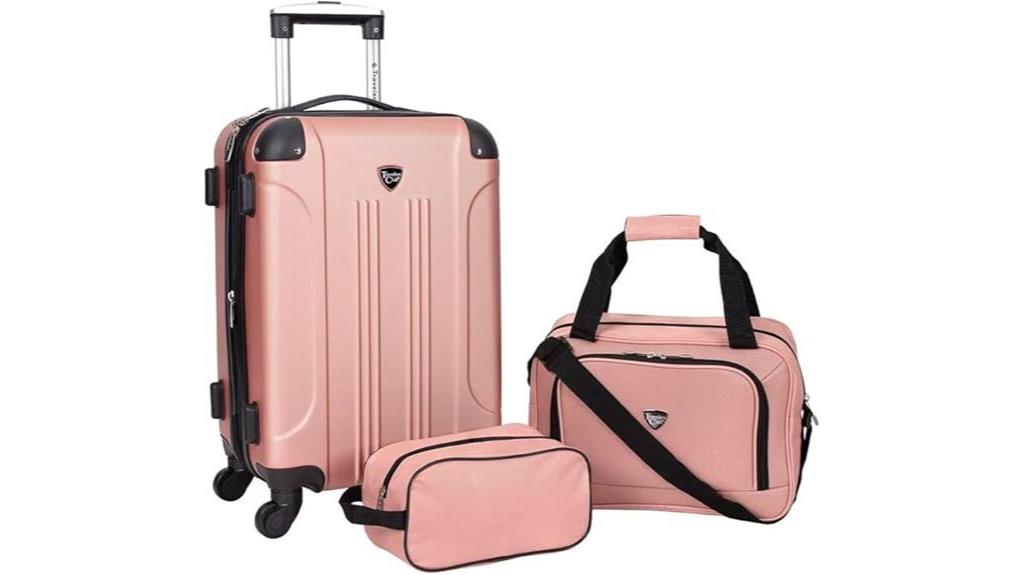 rose gold luggage set